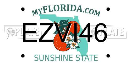 EZVI46 Florida License Plate