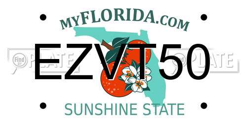 EZVT50 Florida License Plate