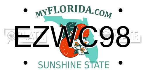 EZWC98 Florida License Plate