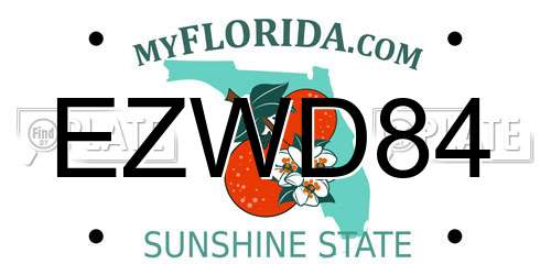 EZWD84 Florida License Plate