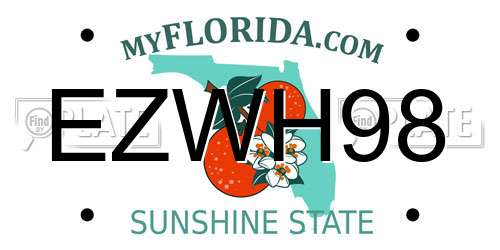 EZWH98 Florida License Plate