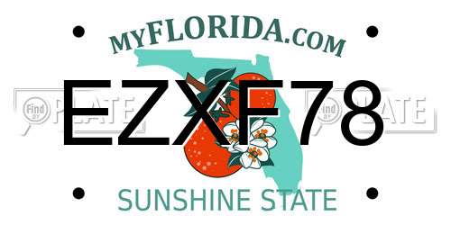 EZXF78 Florida License Plate
