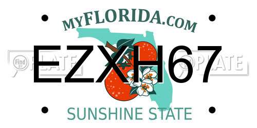 EZXH67 Florida License Plate