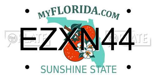 EZXN44 Florida License Plate