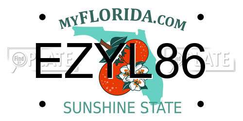 EZYL86 Florida License Plate