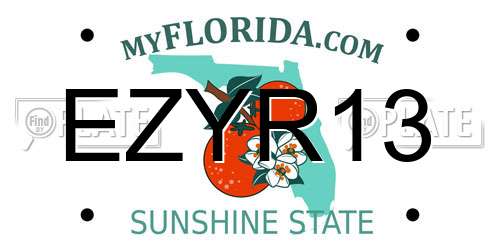 EZYR13 Florida License Plate