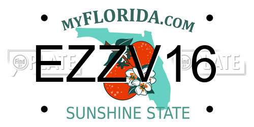 EZZV16 Florida License Plate