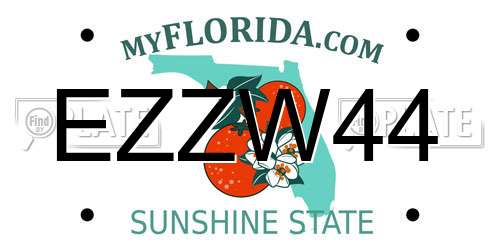 EZZW44 Florida License Plate