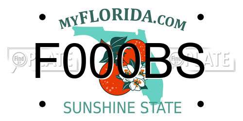 F000BS Florida License Plate
