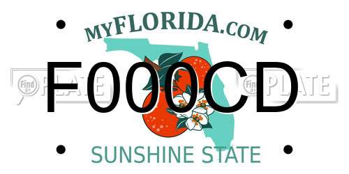 F000CD Florida License Plate