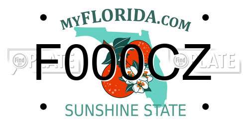 F000CZ Florida License Plate
