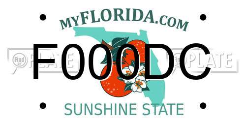 F000DC Florida License Plate