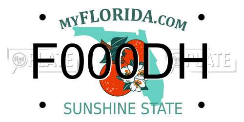 F000DH Florida License Plate