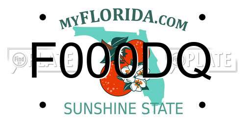 F000DQ Florida License Plate