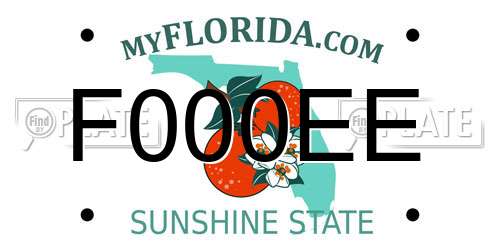 F000EE Florida License Plate