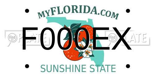 F000EX Florida License Plate