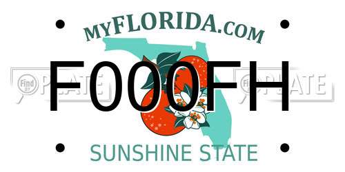 F000FH Florida License Plate