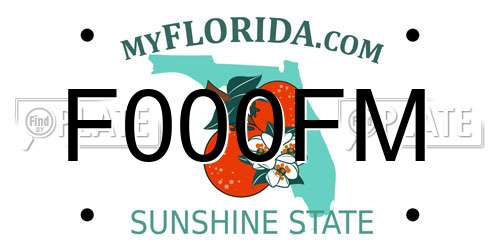 F000FM Florida License Plate