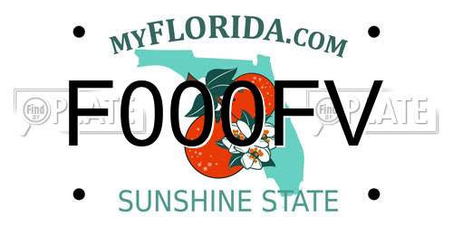 F000FV Florida License Plate