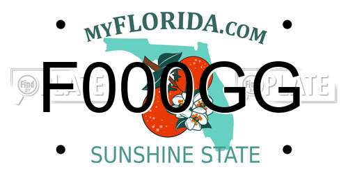 F000GG Florida License Plate