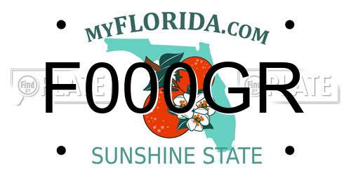 F000GR Florida License Plate