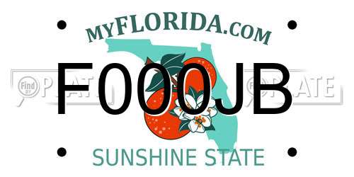 F000JB Florida License Plate