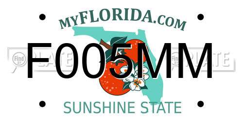 F005MM Florida License Plate