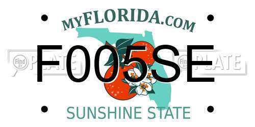 F005SE Florida License Plate