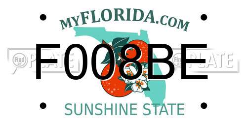 F008BE Florida License Plate