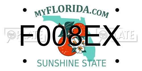 F008EX Florida License Plate