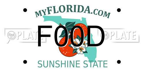 F00D Florida License Plate