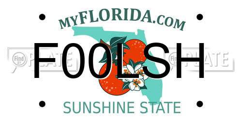 F00LSH Florida License Plate