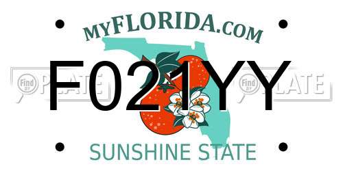 F021YY Florida License Plate