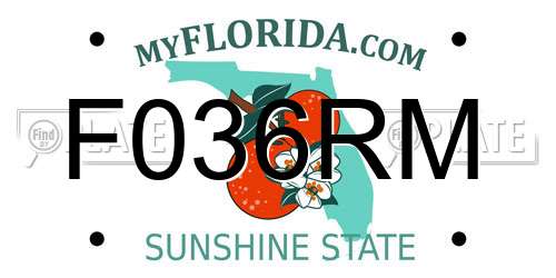 F036RM Florida License Plate