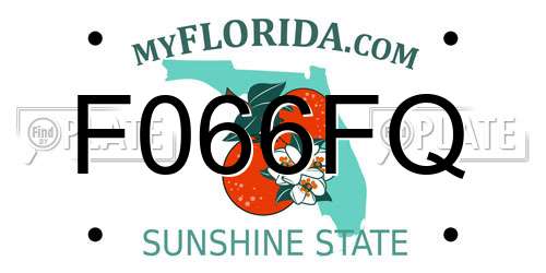 F066FQ Florida License Plate