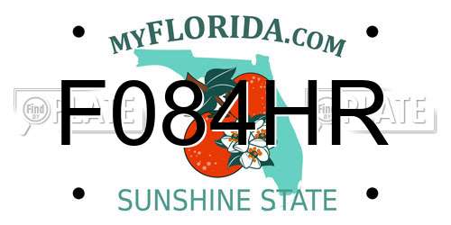 F084HR Florida License Plate
