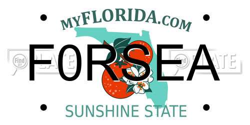 F0RSEA Florida License Plate