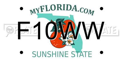 F10WW Florida License Plate