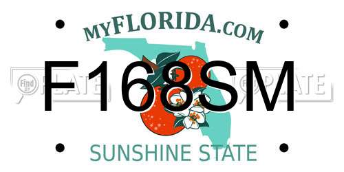 F168SM Florida License Plate