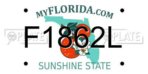 F1862L Florida License Plate