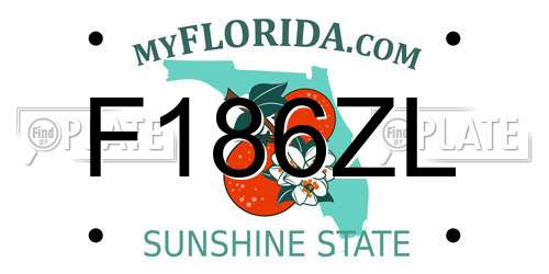 F186ZL Florida License Plate