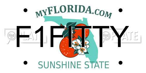 F1FITTY Florida License Plate