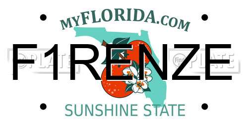 F1RENZE Florida License Plate