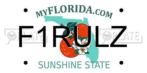 F1RULZ Florida License Plate