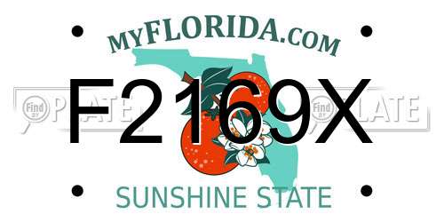 F2169X Florida License Plate