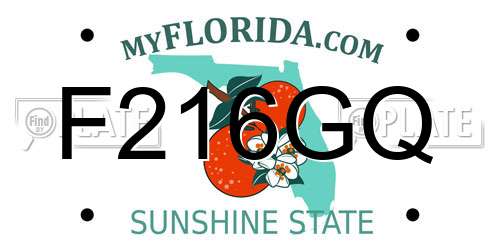 F216GQ Florida License Plate