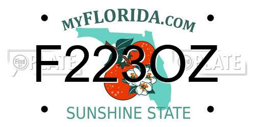 F223OZ Florida License Plate