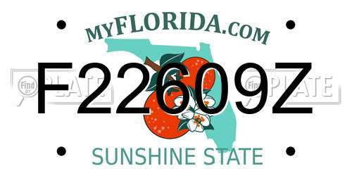 F22609Z Florida License Plate