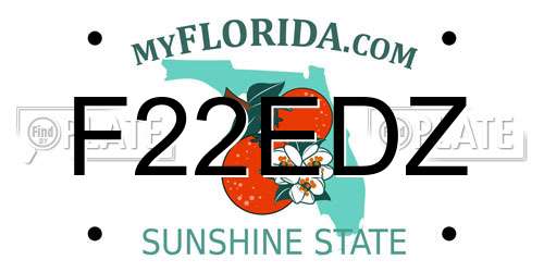 F22EDZ Florida License Plate