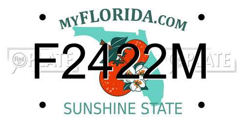 F2422M Florida License Plate